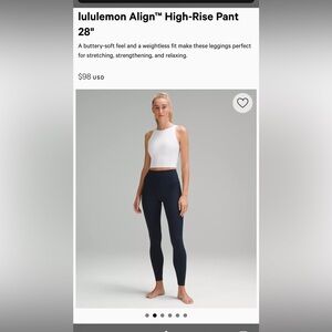Navy Lululemon Leggings BRAND NEW!